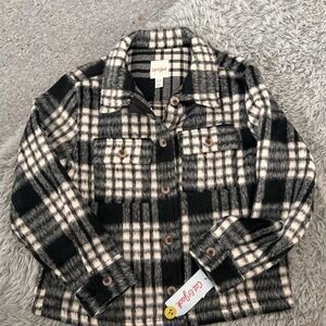 Kids cat & Jack Plaid Jacket - Black and White